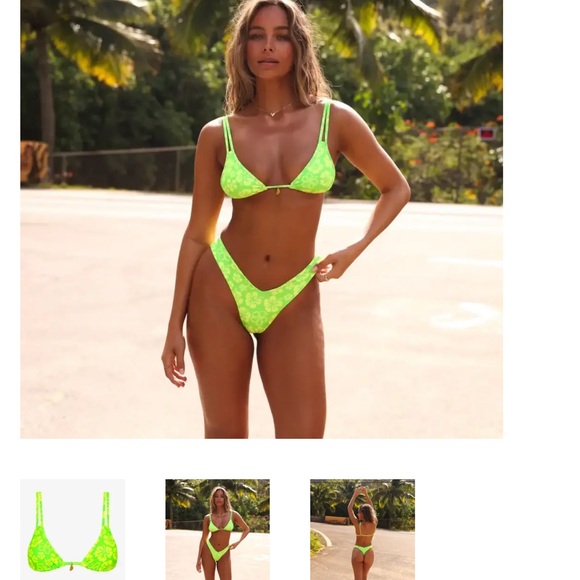 Kulani Kinis Other - Kulani kinis double strap bralette  Green Bikini Set with lime